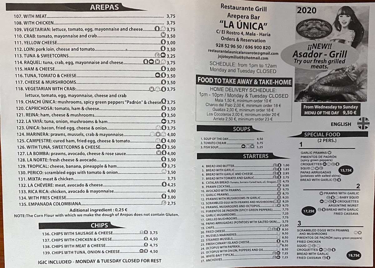 Restaurante Arepera de Mala Jojoto y Millo La Única Menu - Image 1